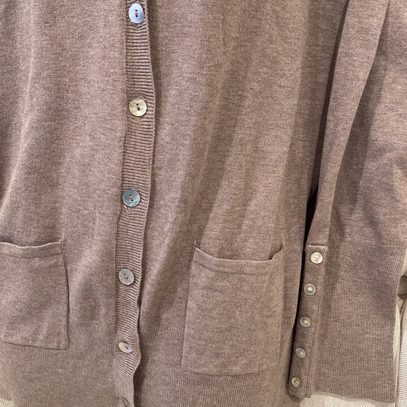 CHELSEA & THEODORE button down soft knit jacket cardigan with pockets long sz XL - Picture 3 of 16